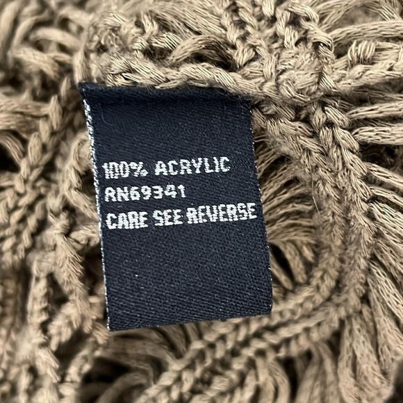 Lisa International Womens Open Loose Knit Sweater Top Brown Festival Boho PL - Picture 9 of 14